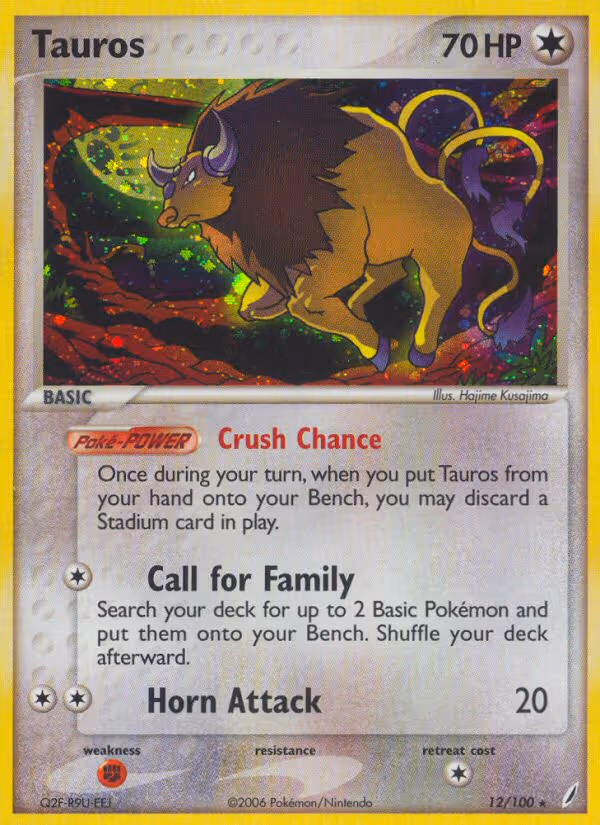 Tauros 12/100 Pokemon card