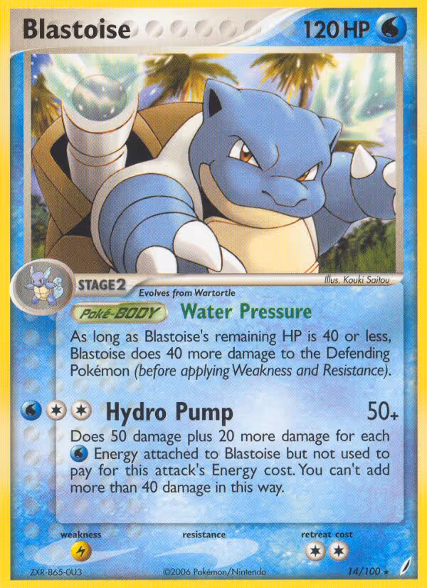 Blastoise 14/100 Pokemon card