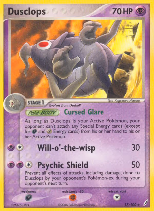 Dusclops 17/100 Pokemon card