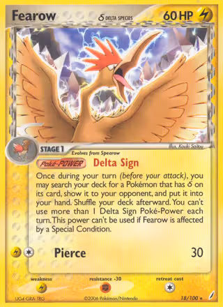 Fearow δ 18/100 Pokemon card