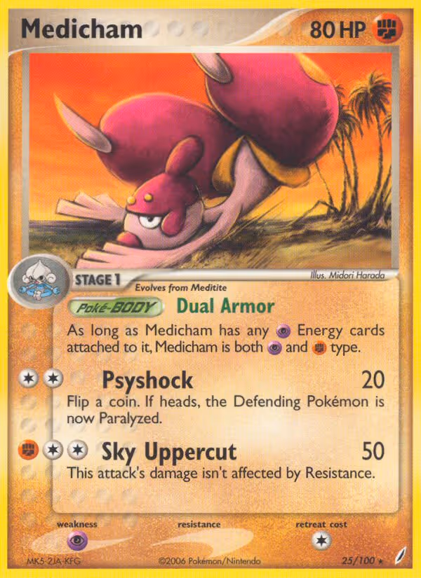 Medicham 25/100 Pokemon card