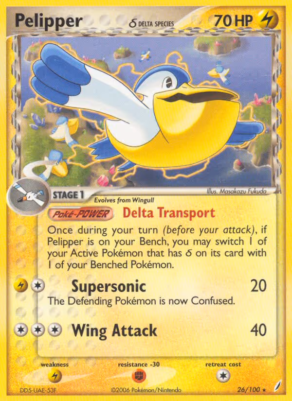 Pelipper δ 26/100 Pokemon card