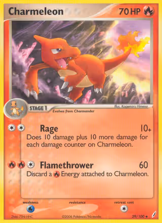 Charmeleon 29/100 Pokemon card