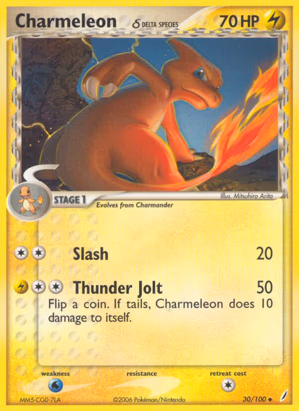 Charmeleon δ 30/100 Pokemon card