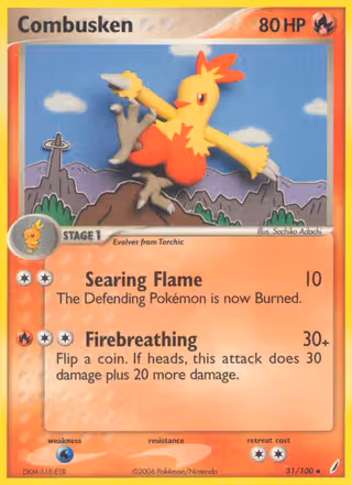 Combusken 31/100 Pokemon card