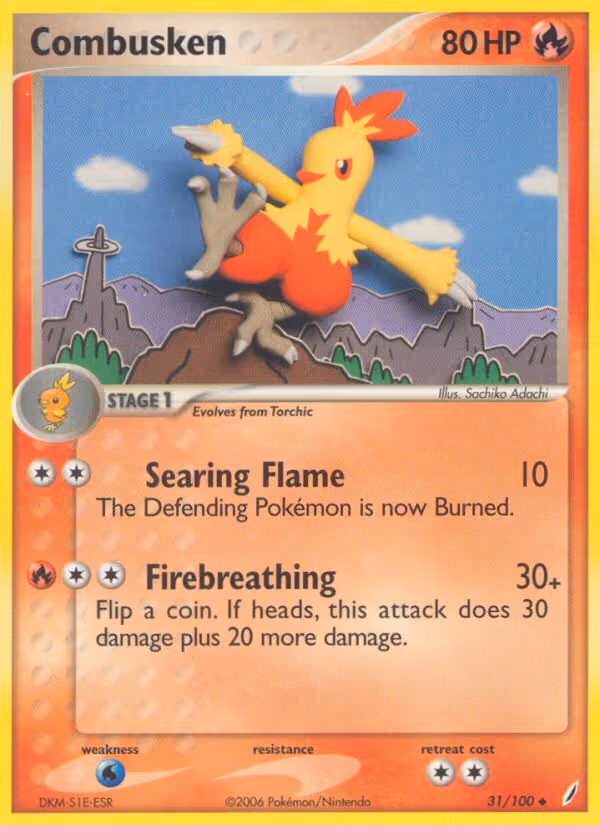 Combusken 31/100 Pokemon card