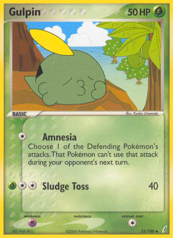 Gulpin 33/100 Pokemon card