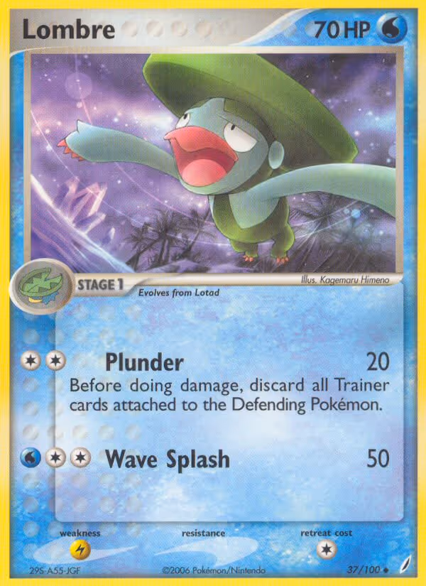 Lombre 37/100 Pokemon card