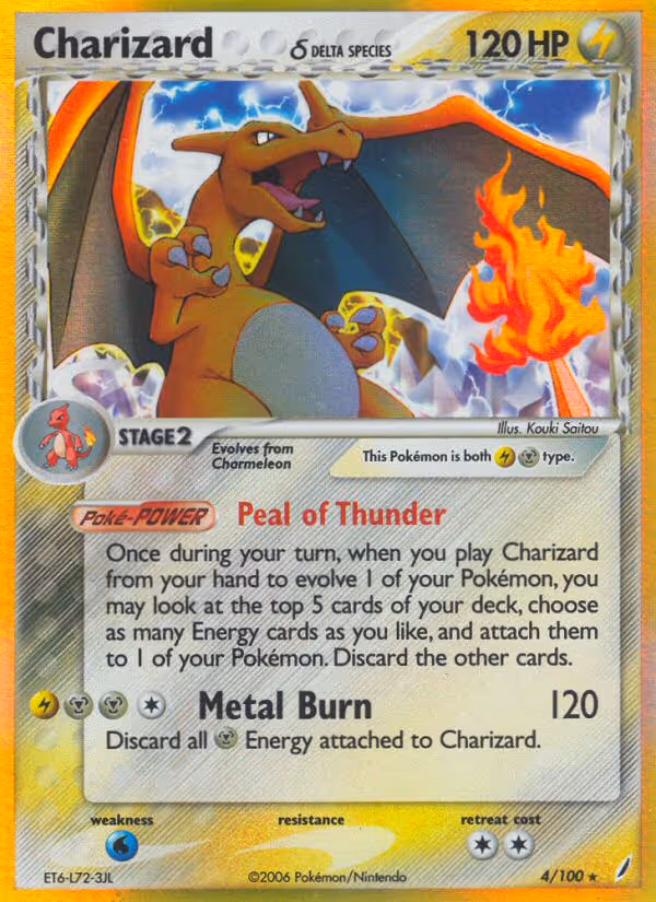 Charizard δ 4/100 Pokemon card