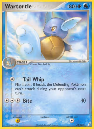 Wartortle 43/100 Pokemon card