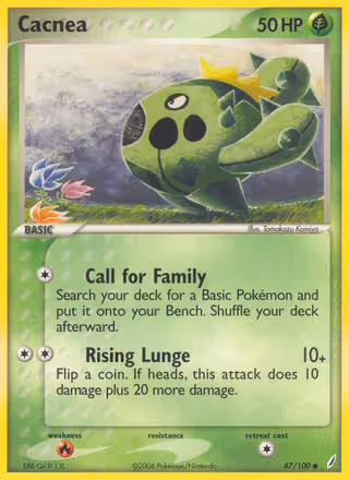 Cacnea 47/100 Pokemon card