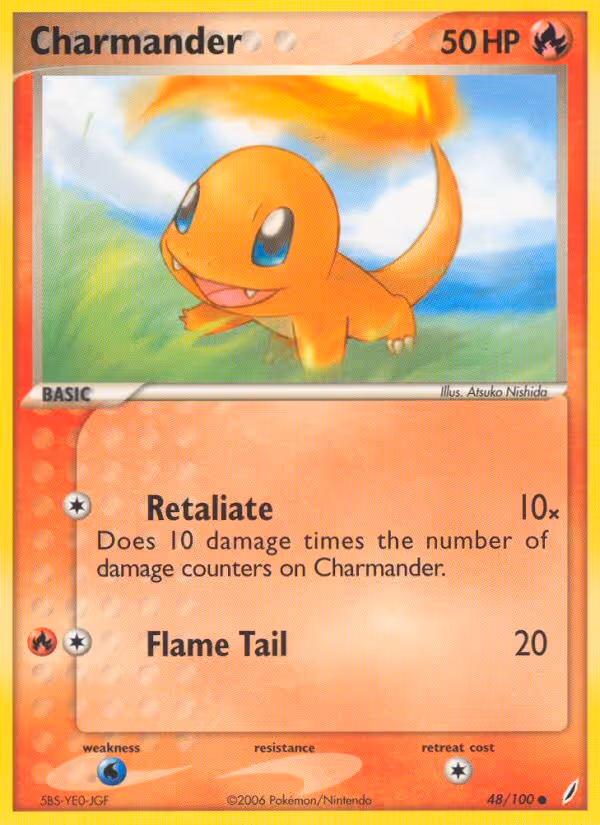 Charmander 48/100 Pokemon card