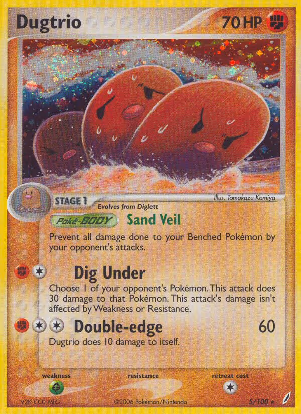 Dugtrio 5/100 Pokemon card