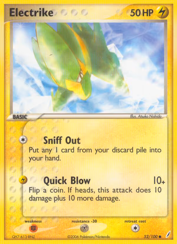 Electrike 52/100 Pokemon card
