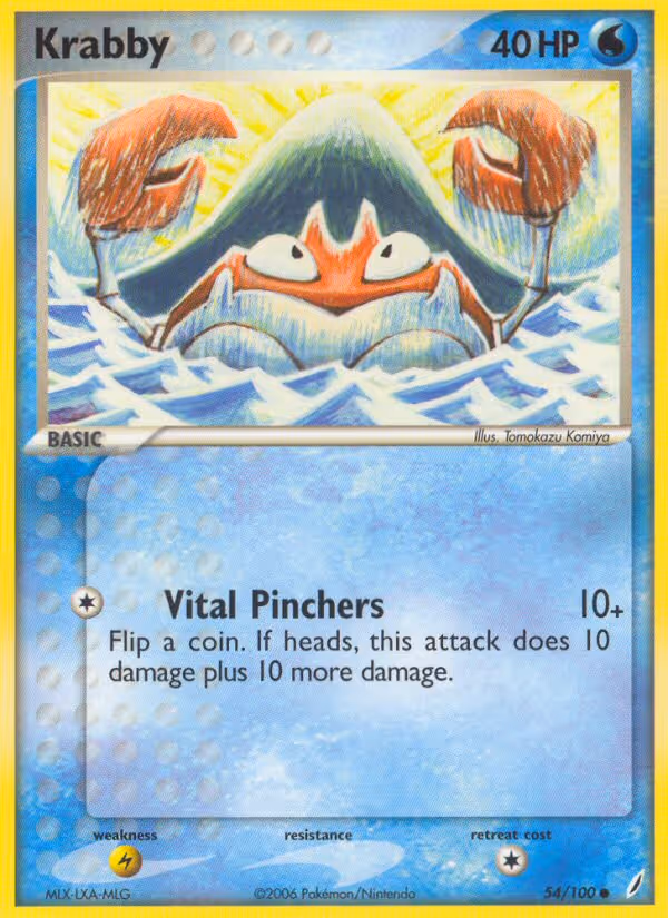 Krabby 54/100 Pokemon card