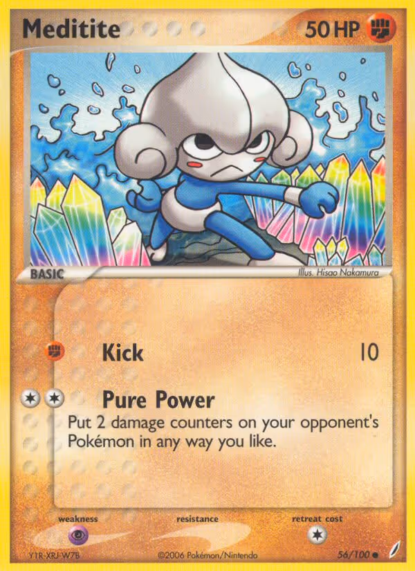 Meditite 56/100 Pokemon card