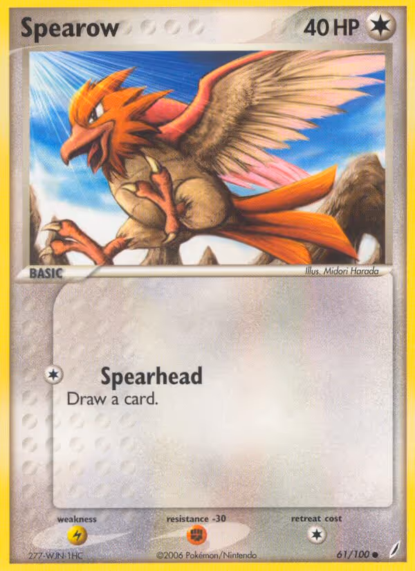 Spearow 61/100 Pokemon card