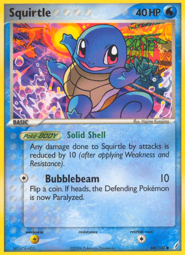 Squirtle 64/100 Pokemon card