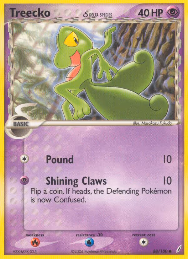 Treecko δ 68/100 Pokemon card