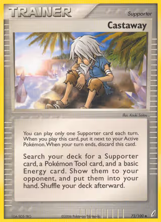Castaway 72/100 Pokemon card