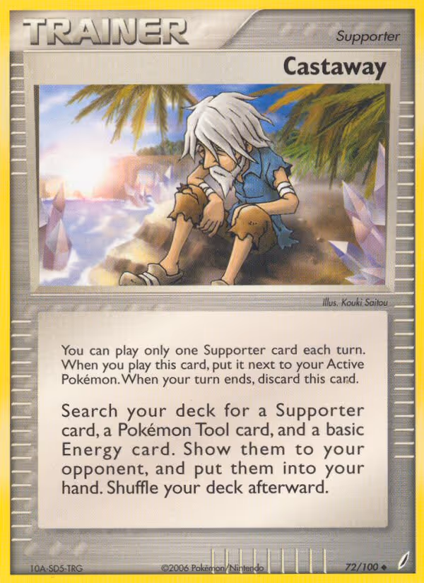 Castaway 72/100 Pokemon card