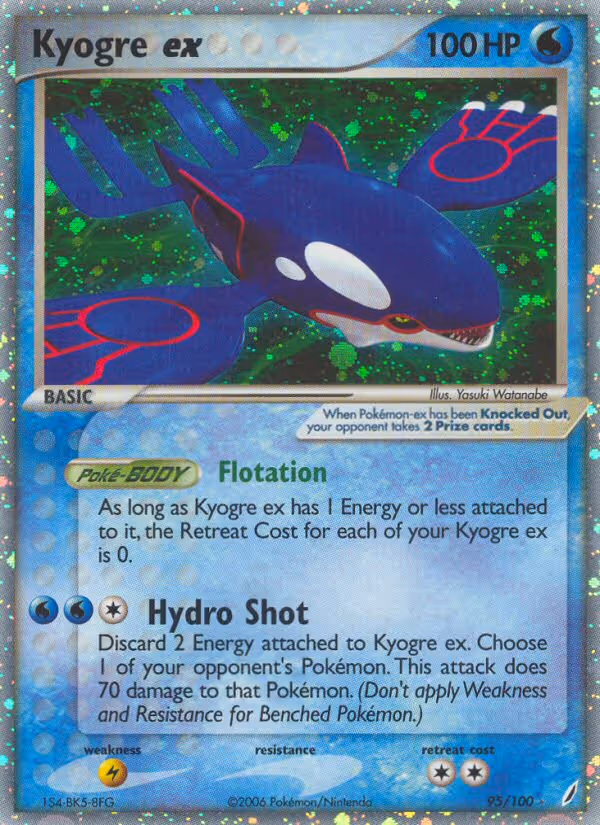 Kyogre ex 95/100 Pokemon card