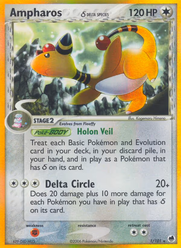 Ampharos δ 1/101 Pokemon card