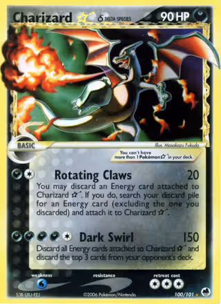 Charizard ☆ δ 100/101 Pokemon card