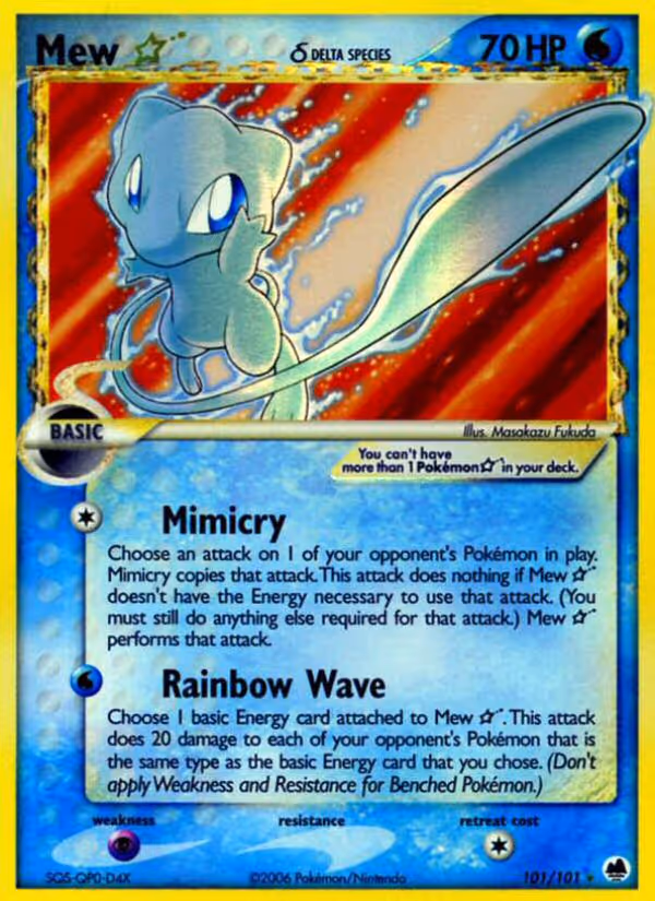 Mew Star δ 101/101 Pokemon card