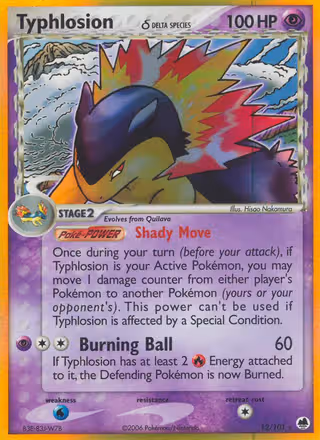 Typhlosion δ 12/101 Pokemon card