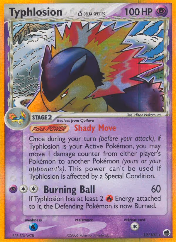 Typhlosion δ 12/101 Pokemon card