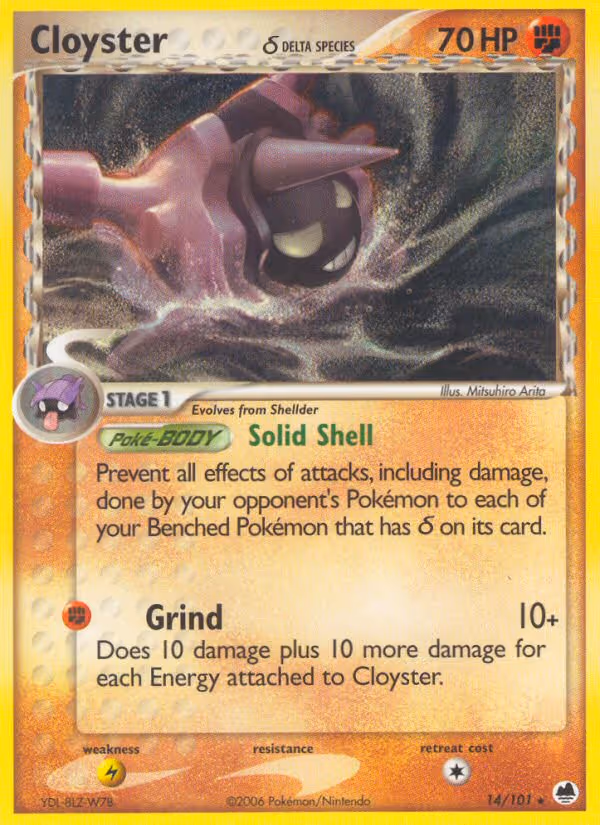 Cloyster δ 14/101 Pokemon card