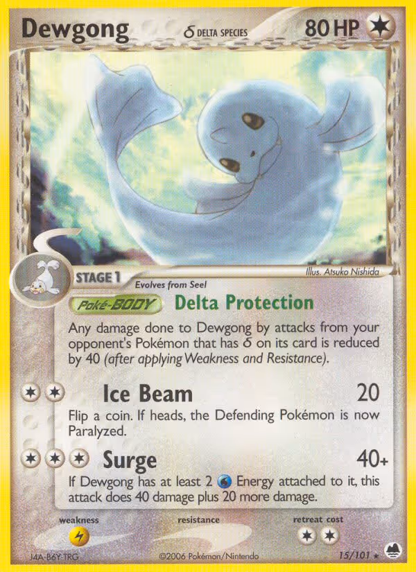 Dewgong δ 15/101 Pokemon card
