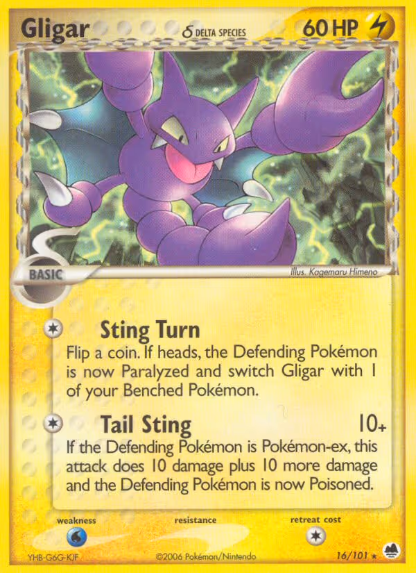Gligar δ 16/101 Pokemon card