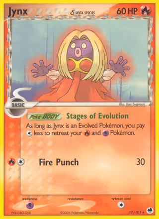 Jynx δ 17/101 Pokemon card