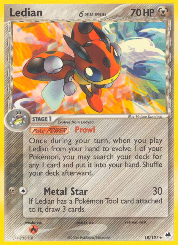 Ledian δ 18/101 Pokemon card