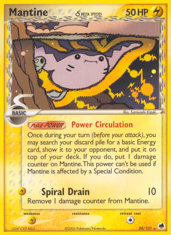 Mantine δ 20/101 Pokemon card