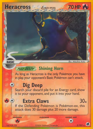 Heracross δ 3/101 Pokemon card