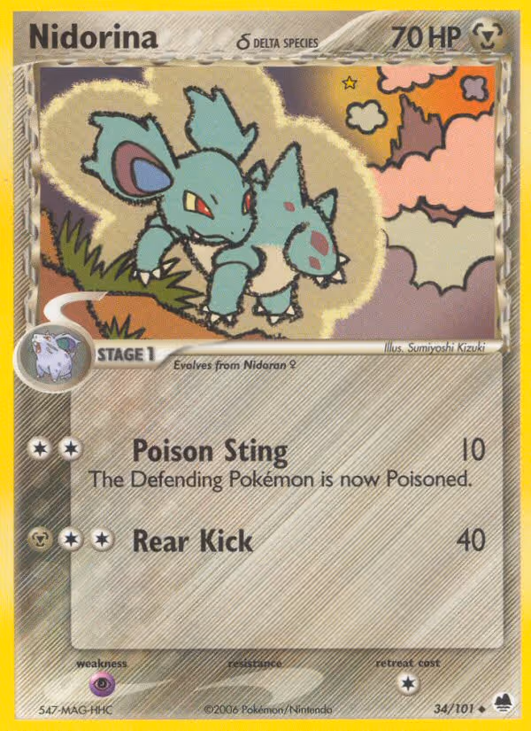 Nidorina δ 34/101 Pokemon card