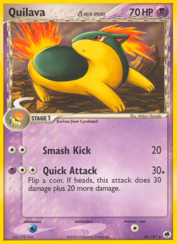 Quilava δ 36/101 Pokemon card
