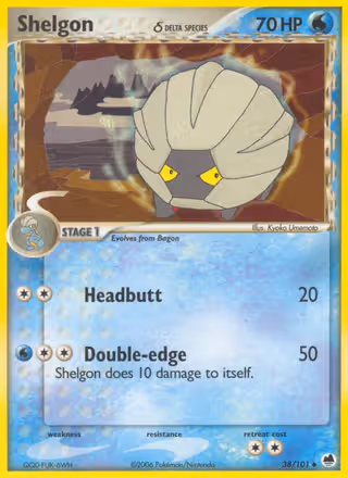 Shelgon δ 38/101 Pokemon card
