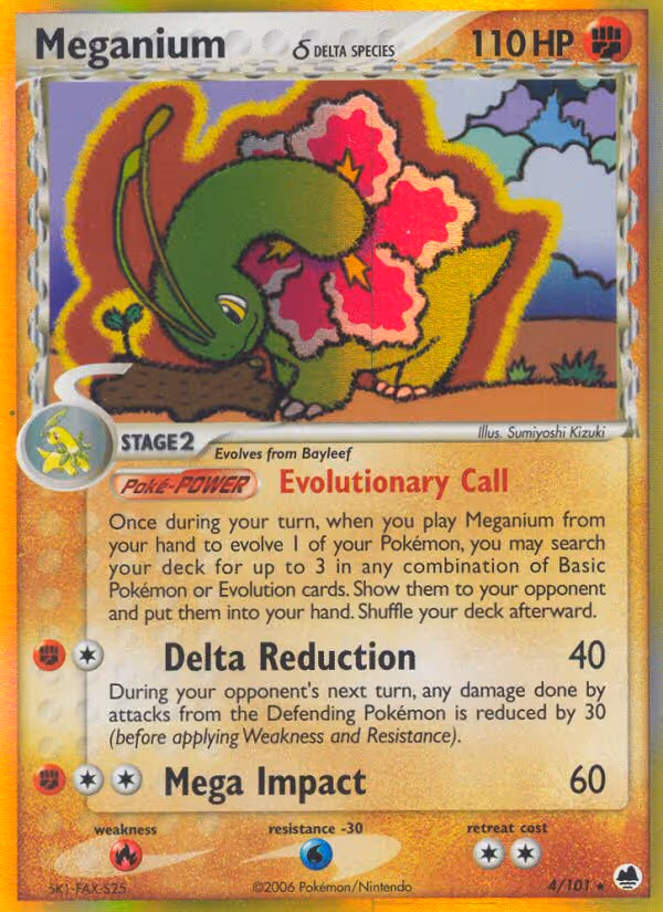 Meganium δ 4/101 Pokemon card