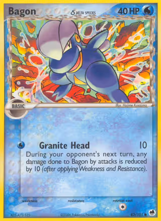 Bagon δ 43/101 Pokemon card
