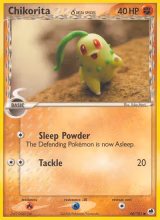 Chikorita δ 44/101 Pokemon card