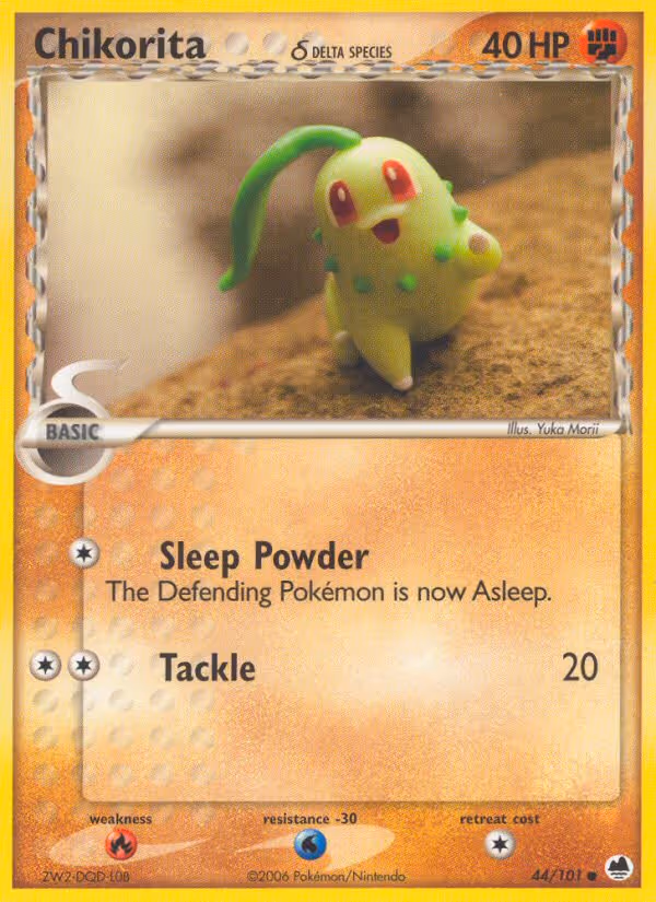 Chikorita δ 44/101 Pokemon card