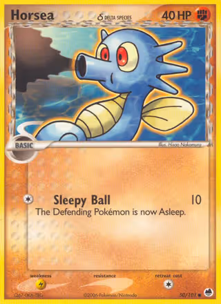 Horsea δ 50/101 Pokemon card
