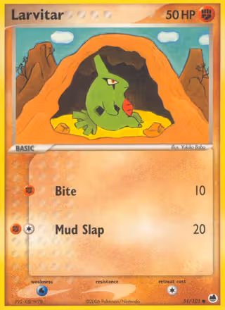Larvitar 51/101 Pokemon card