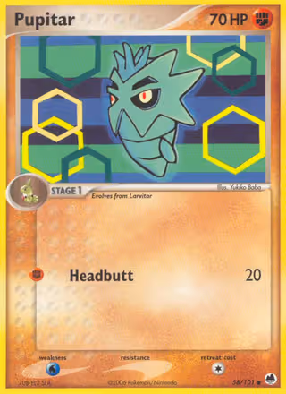 Pupitar 58/101 Pokemon card