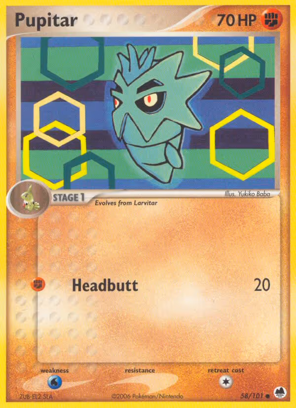 Pupitar 58/101 Pokemon card