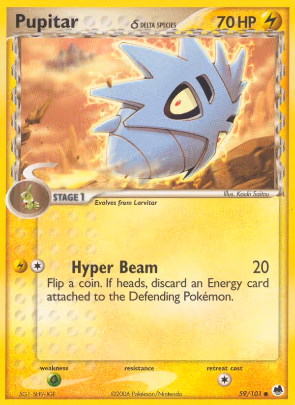 Pupitar δ 59/101 Pokemon card
